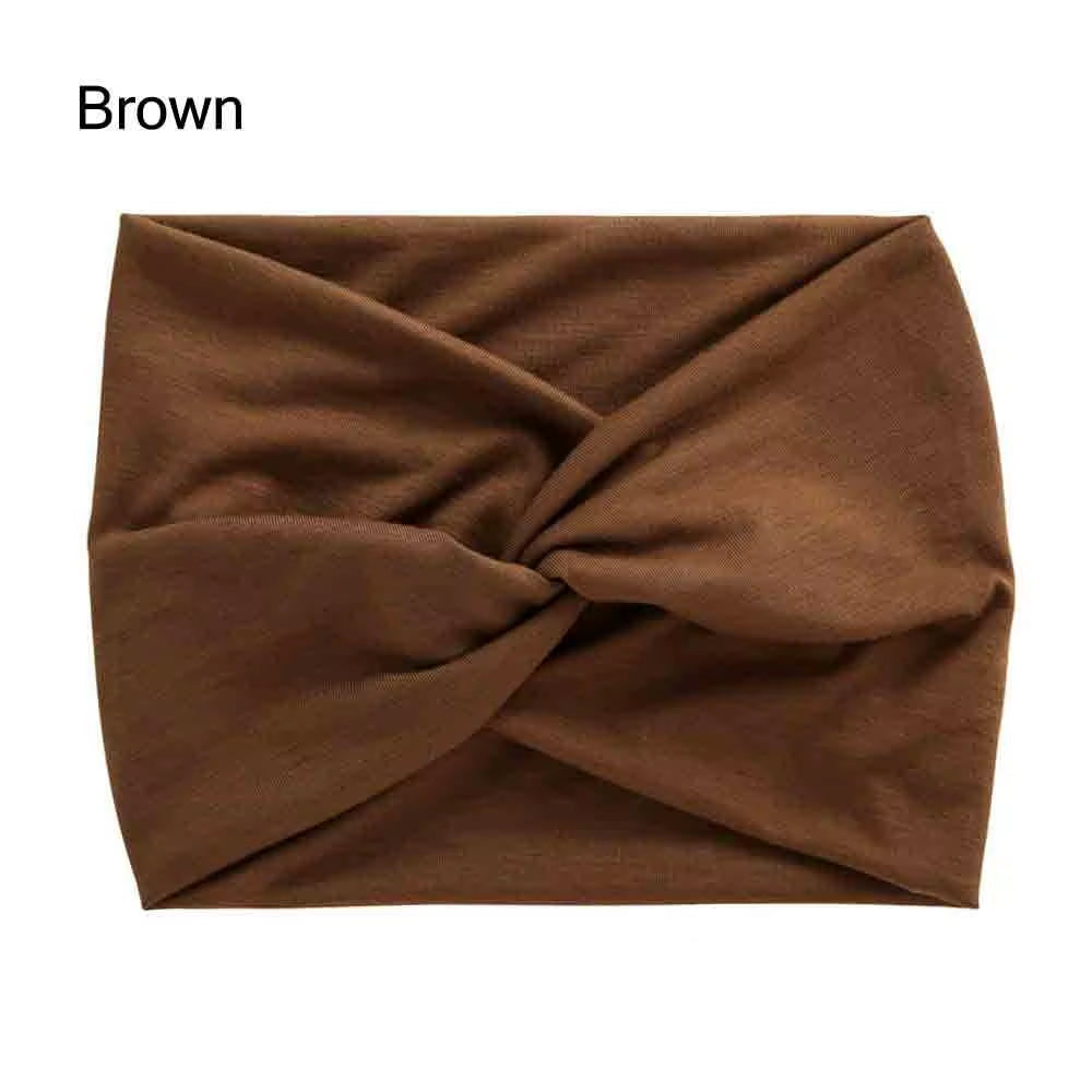Solid Cross Wide Knotted Headbands for Women Extra Large Turban Workout Elastic Headband Fashion Yoga Hair Band Hair Accessories