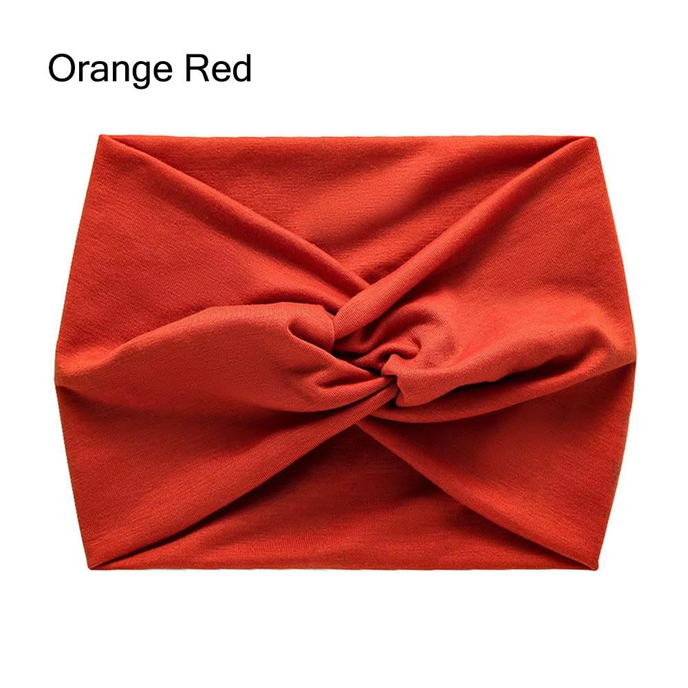 Solid Cross Wide Knotted Headbands for Women Extra Large Turban Workout Elastic Headband Fashion Yoga Hair Band Hair Accessories