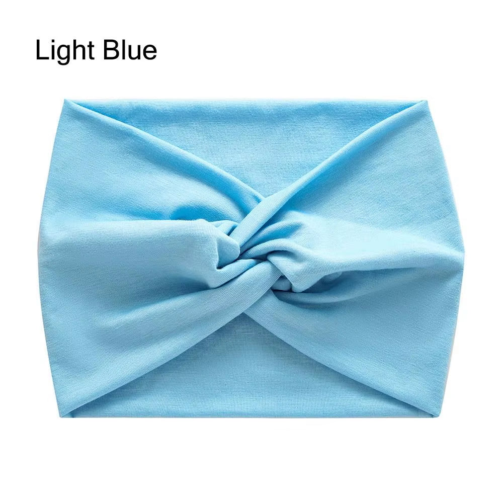 Solid Cross Wide Knotted Headbands for Women Extra Large Turban Workout Elastic Headband Fashion Yoga Hair Band Hair Accessories