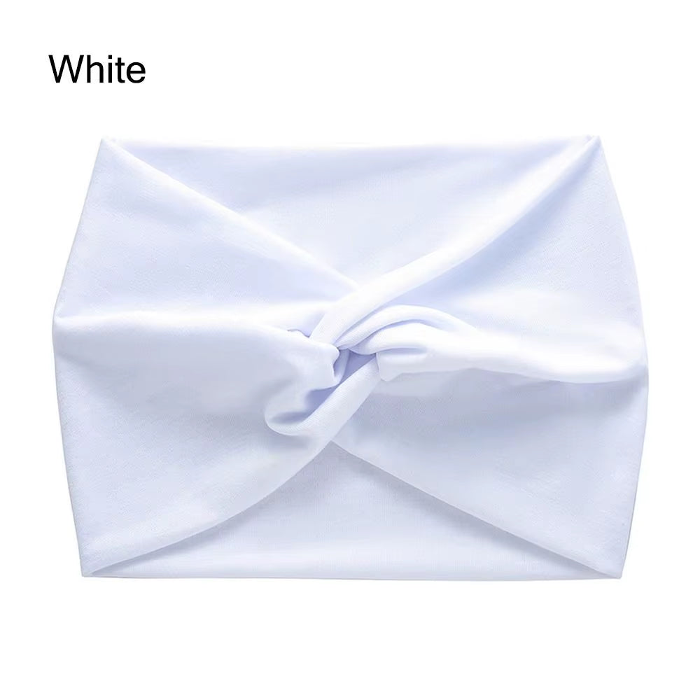 Solid Cross Wide Knotted Headbands for Women Extra Large Turban Workout Elastic Headband Fashion Yoga Hair Band Hair Accessories