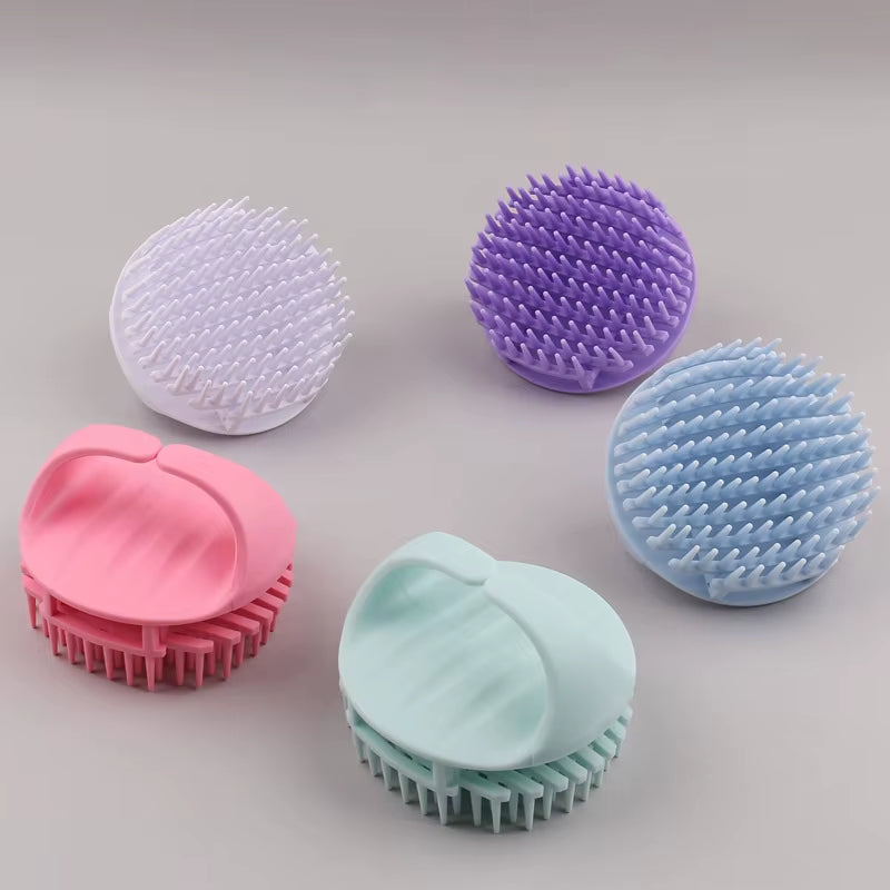Silicone Massage Shampoo Brush One-Piece Design Scalp Massager Deep Cleaning Remove Dandruff Relieve Oil Massage Tool Wholesale