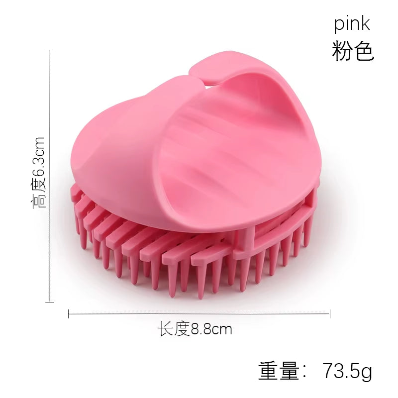Silicone Massage Shampoo Brush One-Piece Design Scalp Massager Deep Cleaning Remove Dandruff Relieve Oil Massage Tool Wholesale