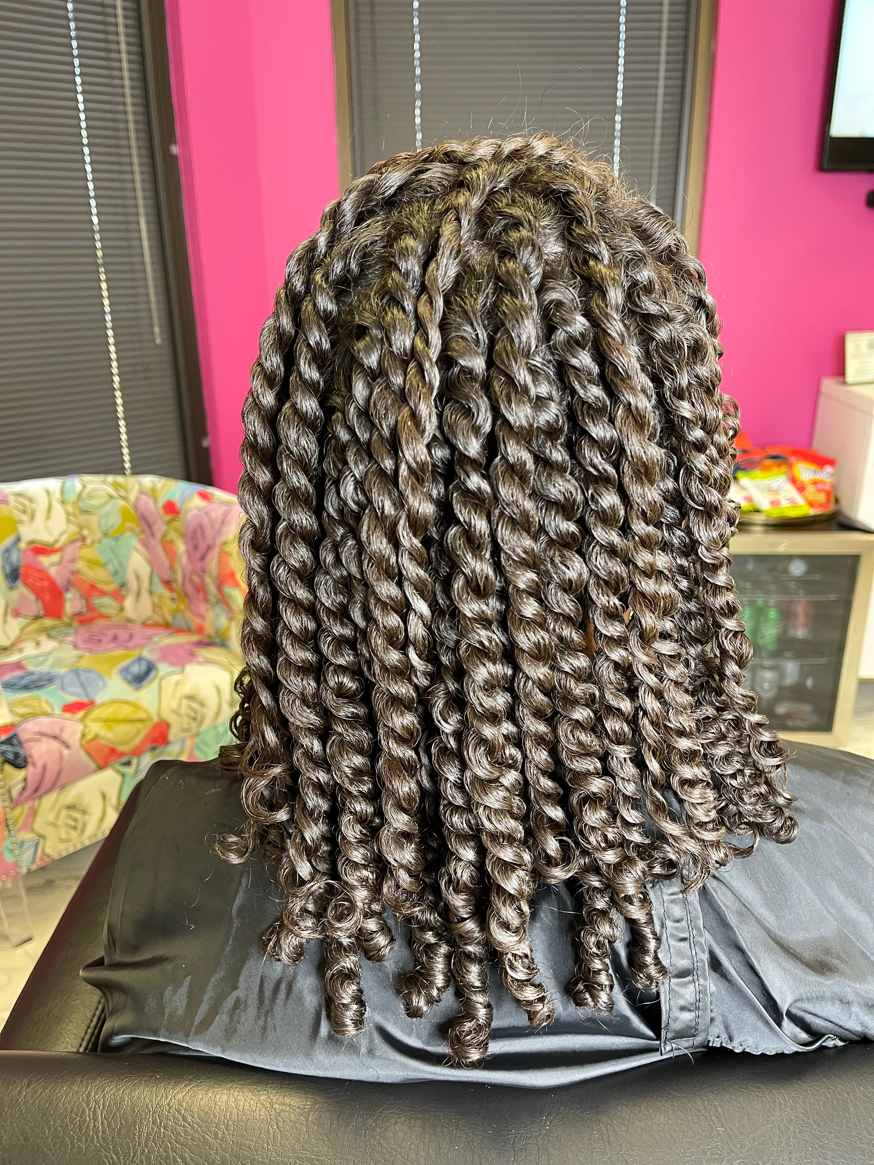 2 strand twist on long thick hair