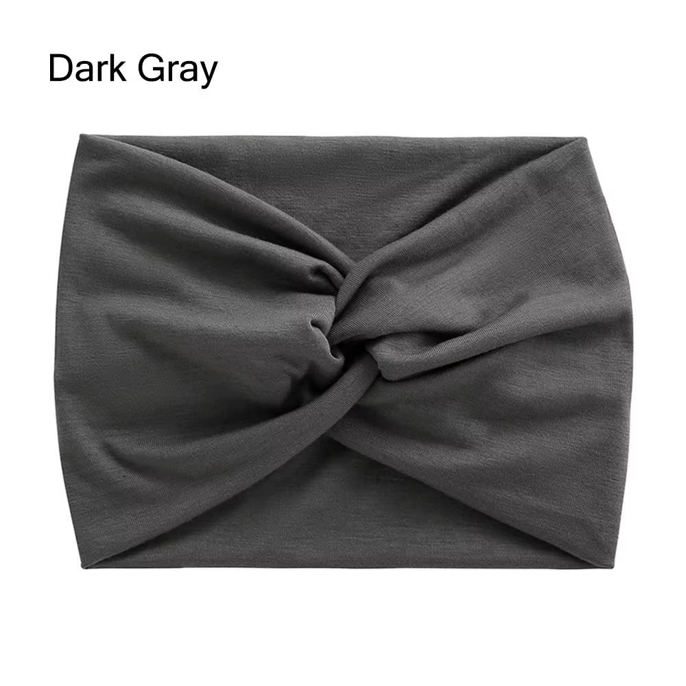 Solid Cross Wide Knotted Headbands for Women Extra Large Turban Workout Elastic Headband Fashion Yoga Hair Band Hair Accessories