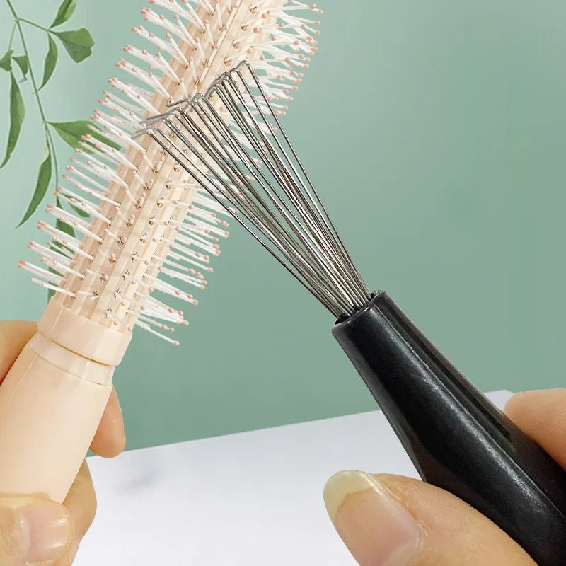 Comb Hair Brush Cleaner Plastic Metal Cleaning Remover Embedded Tool Remover Handle Tangle Hair Comb Accessories Random Color - Gorgeous Strands Retail