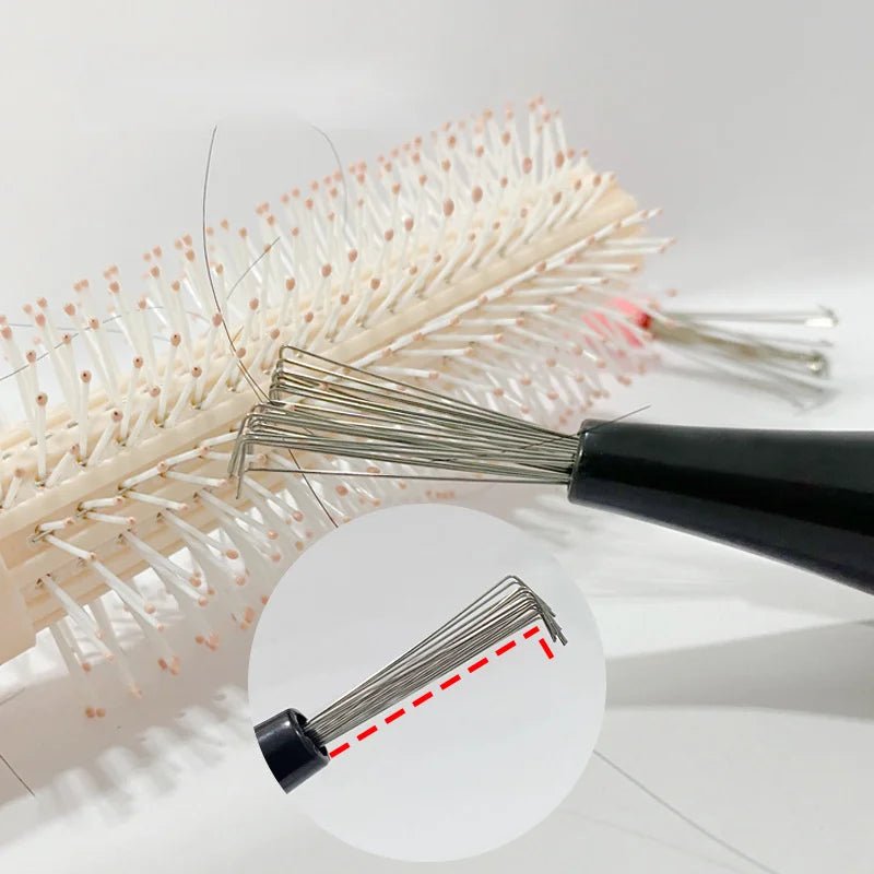 Comb Hair Brush Cleaner Plastic Metal Cleaning Remover Embedded Tool Remover Handle Tangle Hair Comb Accessories Random Color - Gorgeous Strands Retail