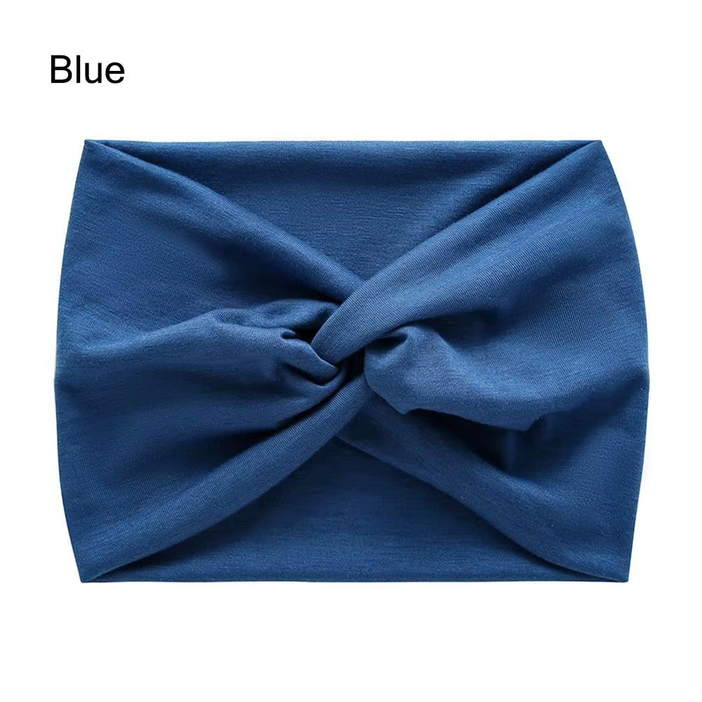 Solid Cross Wide Knotted Headbands for Women Extra Large Turban Workout Elastic Headband Fashion Yoga Hair Band Hair Accessories