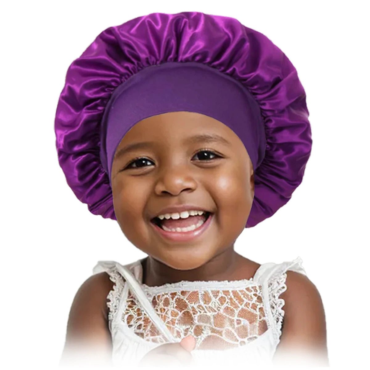 Gorgeous Strands Satin Bonnets for Kids with Wide Edge Elastic Silk | Good for Protecting your kids hair at home and while sleeping - Gorgeous Strands Retail