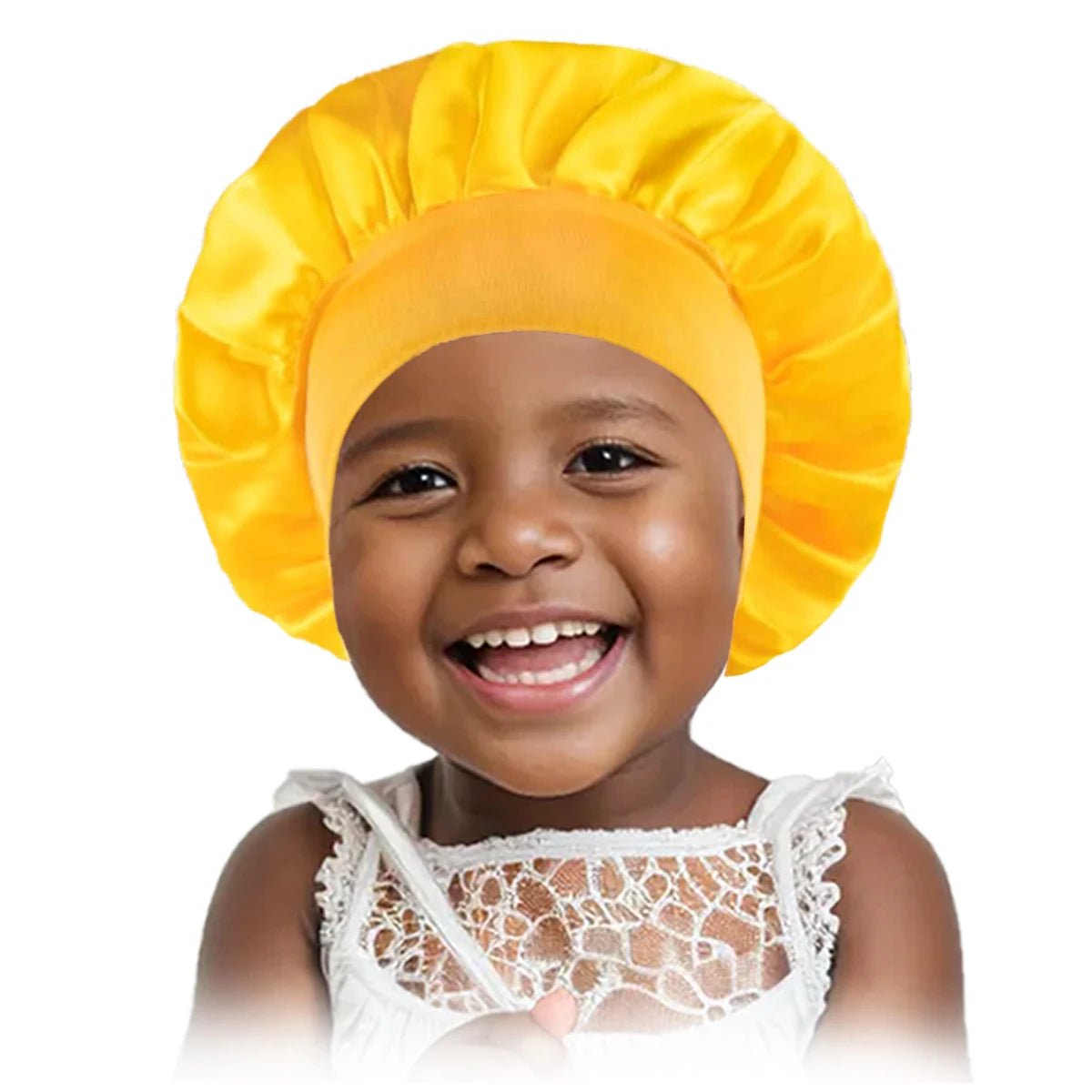 Gorgeous Strands Satin Bonnets for Kids with Wide Edge Elastic Silk | Good for Protecting your kids hair at home and while sleeping - Gorgeous Strands Retail