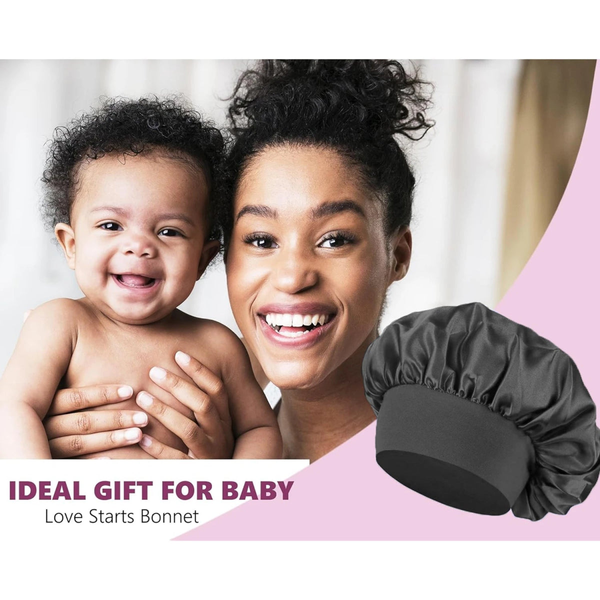 Gorgeous Strands Satin Bonnets for Kids with Wide Edge Elastic Silk | Good for Protecting your kids hair at home and while sleeping - Gorgeous Strands Retail