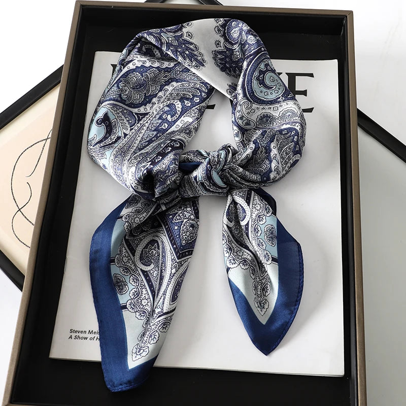 Luxury Printed Silk Head Scarf Women 70*70Cm | Gorgeous