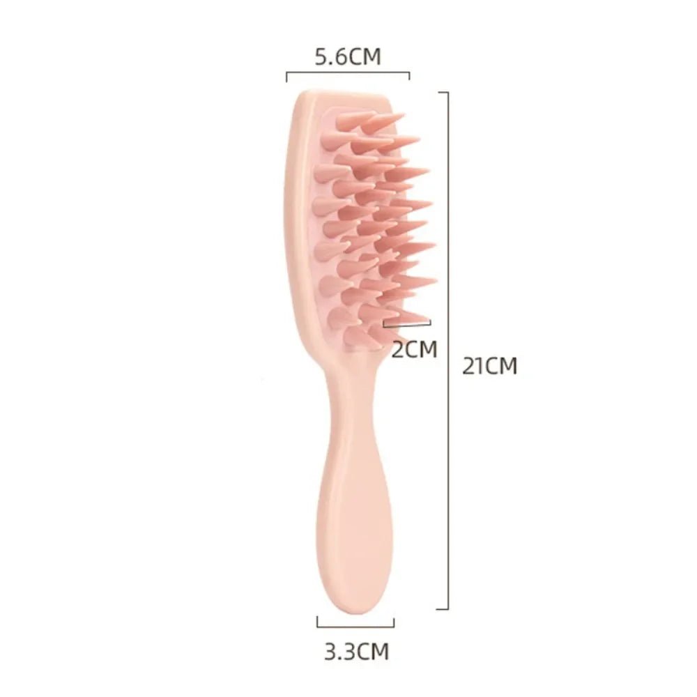 Silicone Shampoo Brush Scalp Massage Brush Head Washing Comb Long Handle Hair Massager Bath Brush Body Scrubber Hair Accessories - Gorgeous Strands Retail
