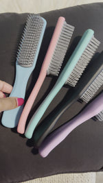 9 Row Nylon Bristle Brush for Natural Hair for Short Hair