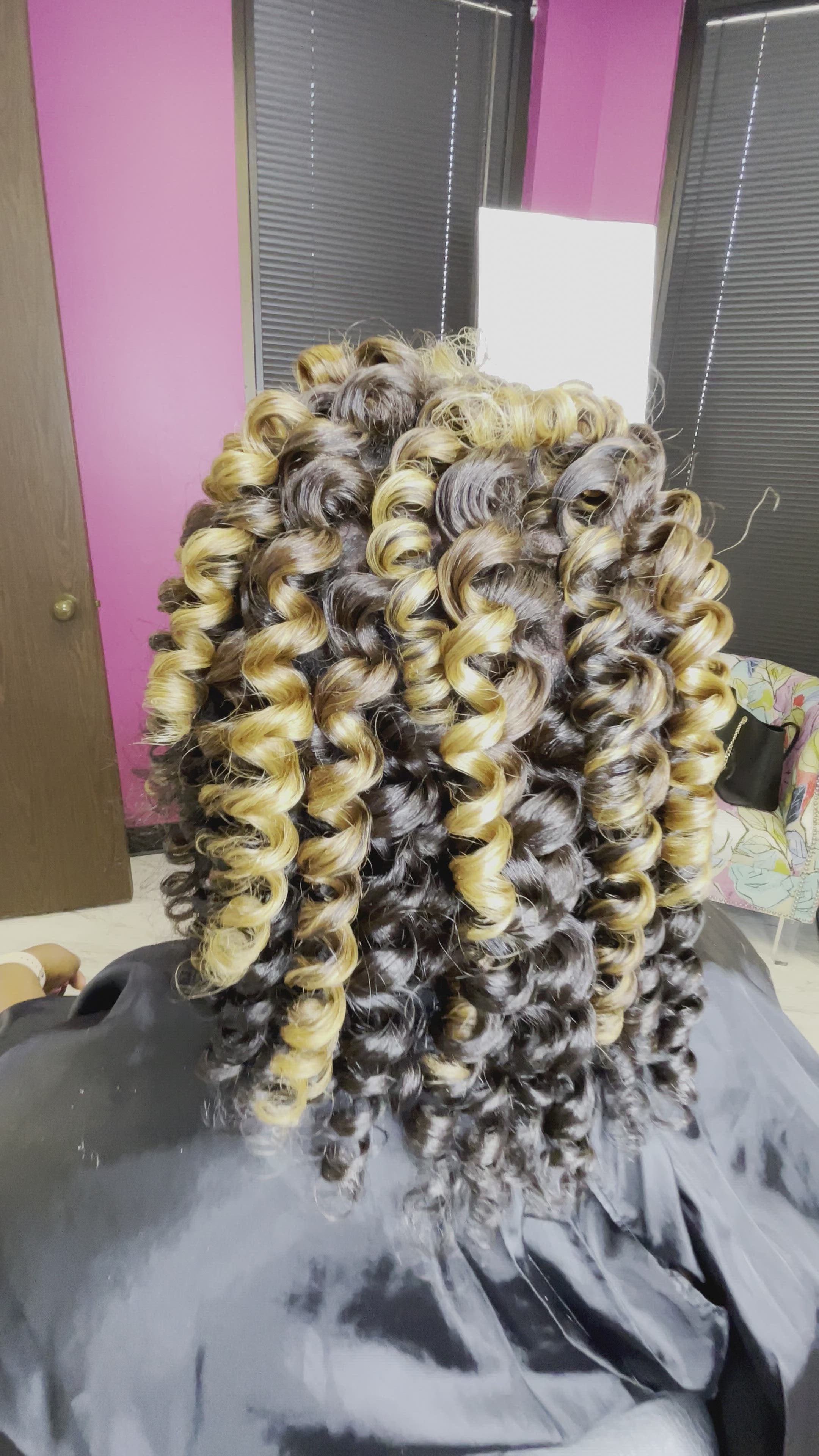 flexi rod set on long natural hair